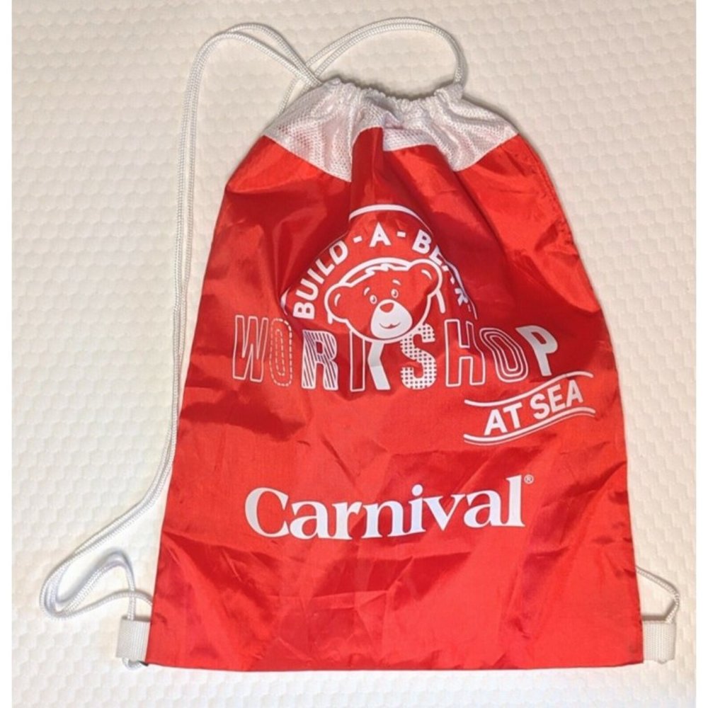 Build-A-Bear Workshop At Sea Carnival Red White Cinch Bag 17.5"x 13" Draw Tote